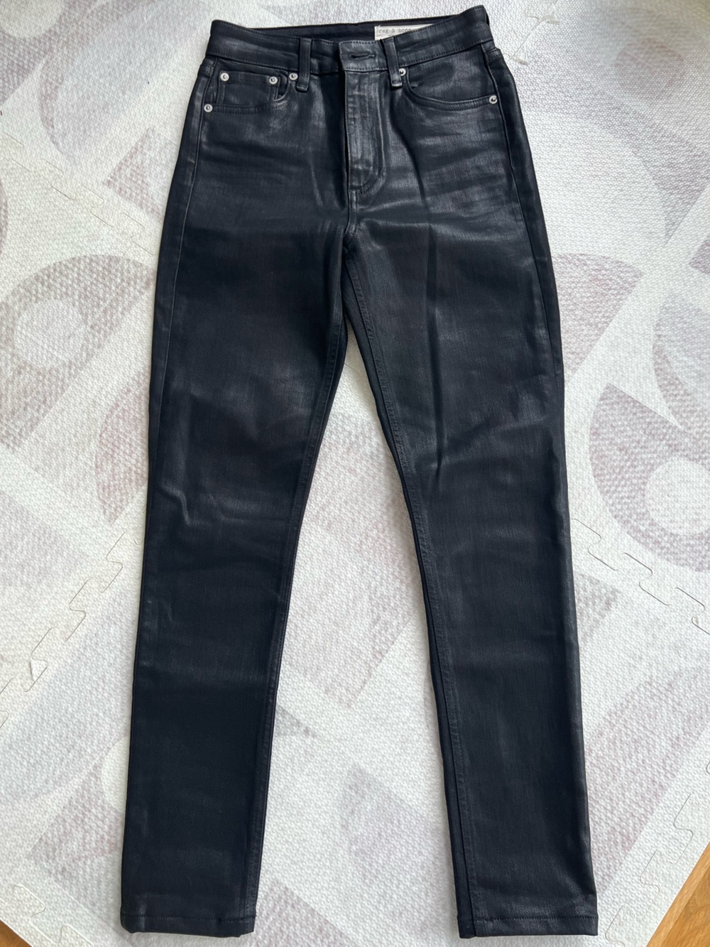 Rag & Bone Women's Black Faux Leather Skinny Jeans